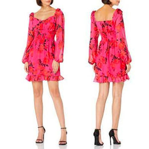 Betsey Johnson Women's Smocked Floral Mini Dress Size 14